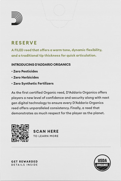 D'Addario Organic Reserve for Alto Saxophone (strength 2 / set of 10)