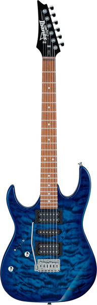 Ibanez GRX70QAL (transparent blue burst, lefthand)