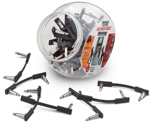 RockBoard Flat Patch Cable - Bowl with 50 pcs (black, 5 cm / 1 15/16')